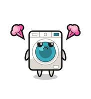 geërgerd uitdrukking van de schattig het wassen machine tekenfilm karakter vector