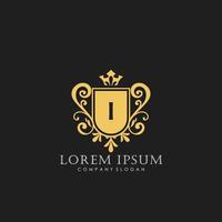 ik eerste brief luxe logo sjabloon in vector kunst voor restaurant, royalty, boetiek, cafe, hotel, heraldisch, sieraden, mode en andere vector illustratie.