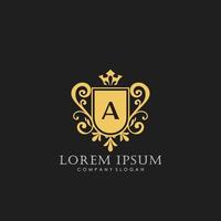 een eerste brief luxe logo sjabloon in vector kunst voor restaurant, royalty, boetiek, cafe, hotel, heraldisch, sieraden, mode en andere vector illustratie.