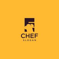 brief e chef logo , eerste restaurant koken vector ontwerp kunst