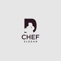 brief d chef logo , eerste restaurant koken vector ontwerp kunst