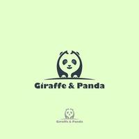 giraffe en panda combinatie modern logo vector kunst