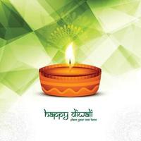 Indisch religieus festival diwali achtergrond met lamp kaart ontwerp vector