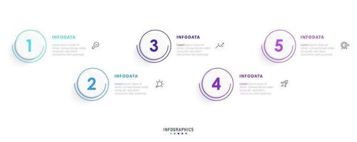 vector infographic labelontwerpsjabloon met pictogrammen en 5 opties of stappen. kan worden gebruikt voor procesdiagram, presentaties, workflowlay-out, banner, stroomschema, infografiek.