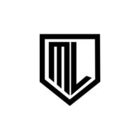 ml brief logo ontwerp met wit achtergrond in illustrator. vector logo, schoonschrift ontwerpen voor logo, poster, uitnodiging, enz.