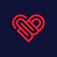 brief w liefde lijn abstract gemakkelijk logo vector