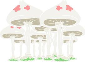 vlak kleur illustratie van champignons vector