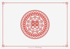 Gratis Double Happiness Paper Cut Vector