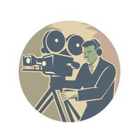 cameraman filmmaker wijnoogst camera retro vector