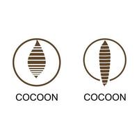 cocon illustratie logo vector ontwerp