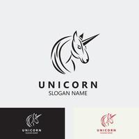 eenhoorn paard logo beeld ontwerp hoofd elegan sjabloon vector