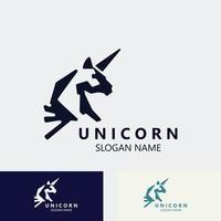 eenhoorn paard logo beeld ontwerp hoofd elegan sjabloon vector