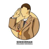 soedirman, Indonesië nationaal held vector