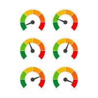 snelheidsmeter 6 verschillende positie pictogram vector voor grafisch ontwerp, logo, website, sociale media, mobiele app, ui