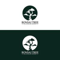 bonsai logo ontwerp silhouet icoon vector