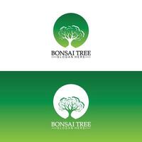 bonsai logo ontwerp silhouet icoon vector