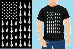 Kerstmis t-shirt ontwerp. Verenigde Staten van Amerika vlag Kerstmis t-shirt. Amerikaans vlag Kerstmis shirt. vrolijk Kerstmis vector