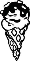 chocola ijs room ijshoorntje met pistachenoten, sorbet, vector illustratie