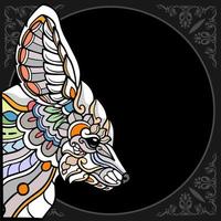 kleurrijk fennec vos mandala kunsten geïsoleerd Aan zwart achtergrond vector