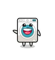 gelukkig het wassen machine schattig mascotte karakter vector