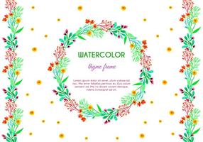 Gratis Vector Waterverf Thyme Frame En Border