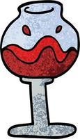 grunge getextureerde illustratie tekenfilm glas van wijn vector