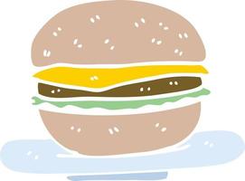 vlak kleur illustratie tekenfilm hamburger vector