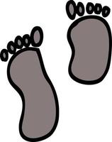 hand- getrokken tekening stijl tekenfilm voet prints vector