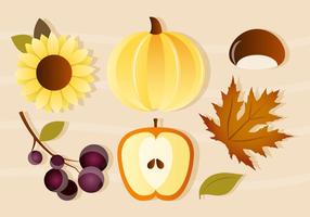 Gratis Vector Pompoen En Appel Herfst Elementen