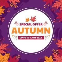 abstract illustratie herfst uitverkoop achtergrond met vallend herfst bladeren vector