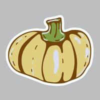 halloween pompoen sticker. herfst vector illustratie.