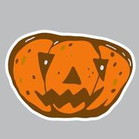 halloween pompoen sticker. herfst vector illustratie.