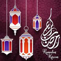 Ramadan kareem groet kaart achtergrond vector