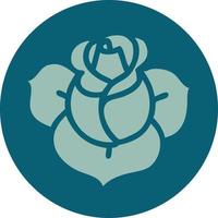 iconisch tatoeëren stijl beeld van een bloem vector