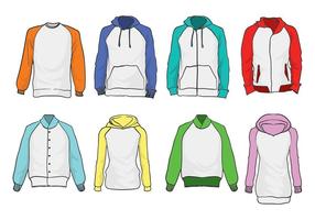 Gratis Raglan Hoodie Vector Set