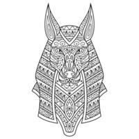 Anubis lijn kunst vector