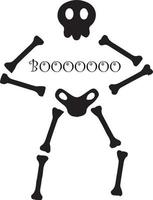 boooooo-halloween ontwerp gemaakt met een skelet in de buurt door vector