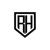 rh brief logo ontwerp met wit achtergrond in illustrator. vector logo, schoonschrift ontwerpen voor logo, poster, uitnodiging, enz.