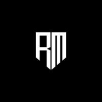 rm brief logo ontwerp met zwart achtergrond in illustrator. vector logo, schoonschrift ontwerpen voor logo, poster, uitnodiging, enz.