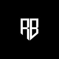 rb brief logo ontwerp met zwart achtergrond in illustrator. vector logo, schoonschrift ontwerpen voor logo, poster, uitnodiging, enz.