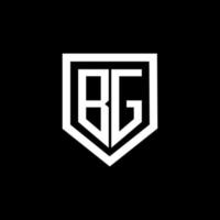 bg brief logo ontwerp met zwart achtergrond in illustrator. vector logo, schoonschrift ontwerpen voor logo, poster, uitnodiging, enz.