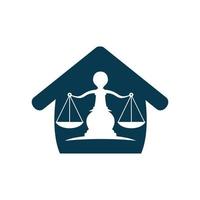 gerechtigheid logo. wet huis logo ontwerp. eigendom wet logo, echt landgoed logo. vector