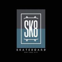 skateboard illustratie typografie. perfect voor het ontwerpen van een t-shirt vector