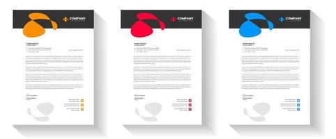 zakelijke modern briefhoofd ontwerp sjabloon reeks met geel, blauw en rood kleur. creatief modern brief hoofd ontwerp Sjablonen voor uw project. briefhoofd ontwerp. brief hoofd ontwerp. vector