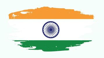 verontrust grunge structuur Indisch vlag ontwerp vector