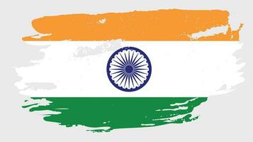 verontrust grunge structuur kleurrijk Indisch vlag ontwerp vector