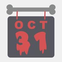 icoon halloween kalender.icon in vlak stijl. geschikt voor afdrukken, poster, flyers, partij decoratie, groet kaart, enz. vector