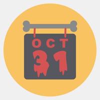 icoon halloween kalender.icon in kleur maat stijl. geschikt voor afdrukken, poster, flyers, partij decoratie, groet kaart, enz. vector