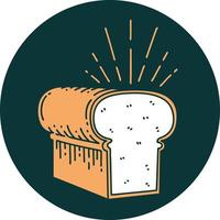 icoon van tatoeëren stijl brood van brood vector