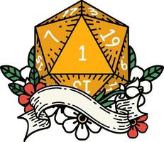 natuurlijk een d20 Dobbelsteen rollen illustratie vector